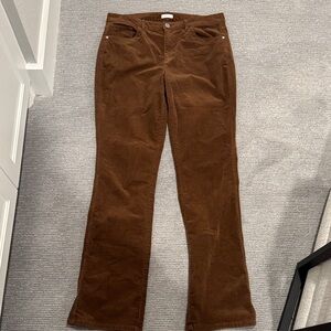 Jjill Women’s 12 Tall Brown Corduroy High Rise Straight Leg Soft Cotton Blend